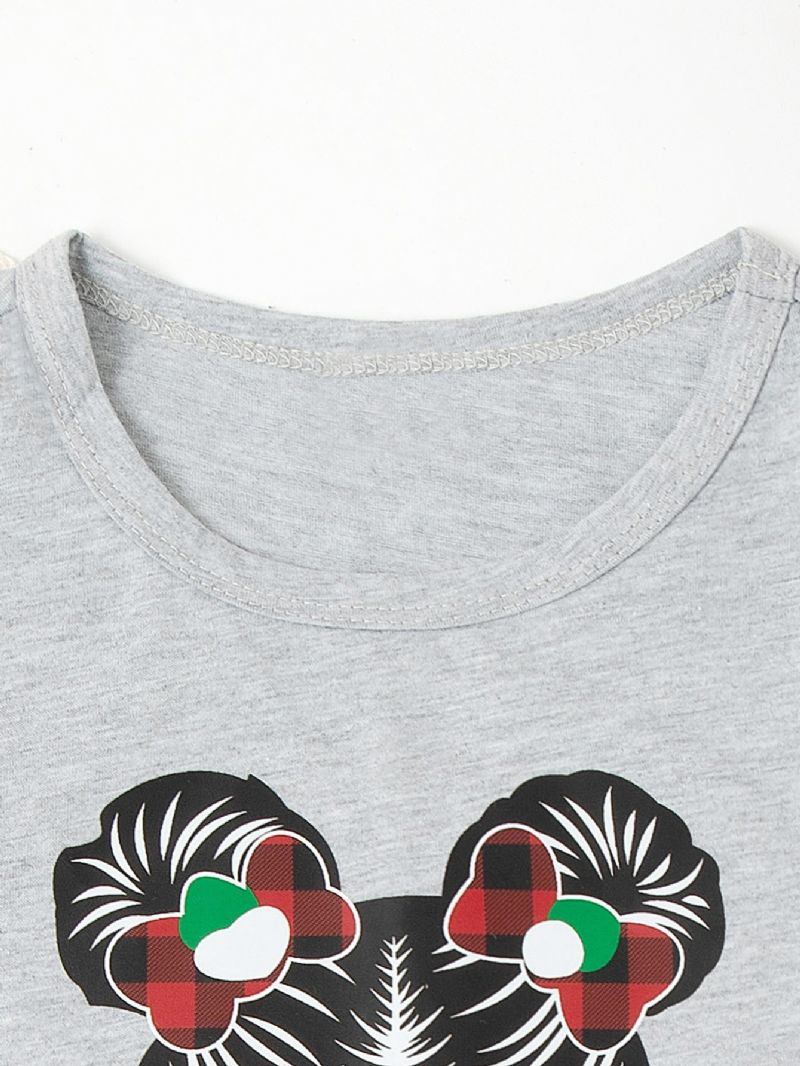 Jenter Merry Christmas T-skjorte Med Blomstertrykk