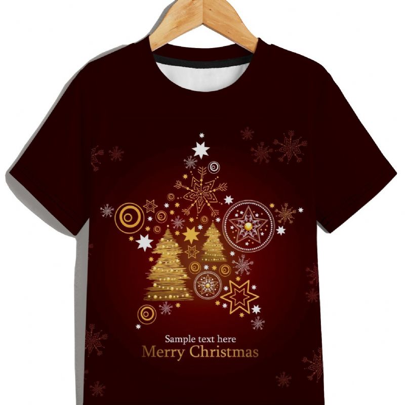 Ny Baby Gutter Crew Neck Christmas Printed T-shirt