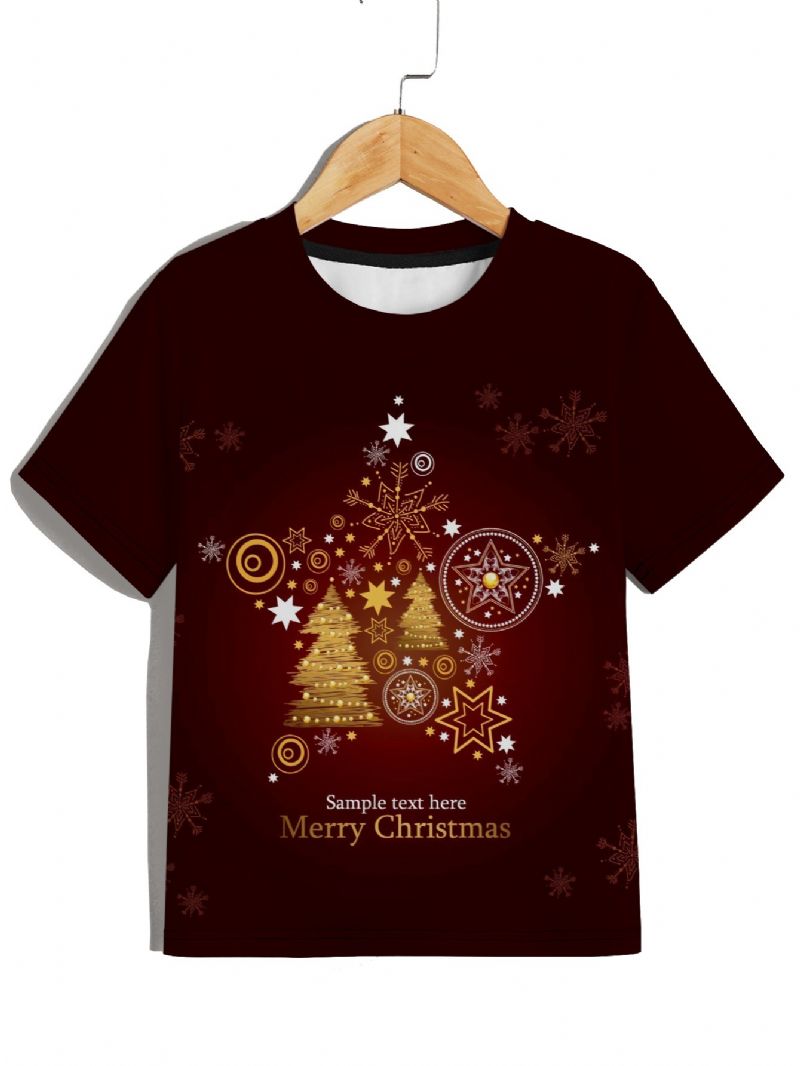 Ny Baby Gutter Crew Neck Christmas Printed T-shirt