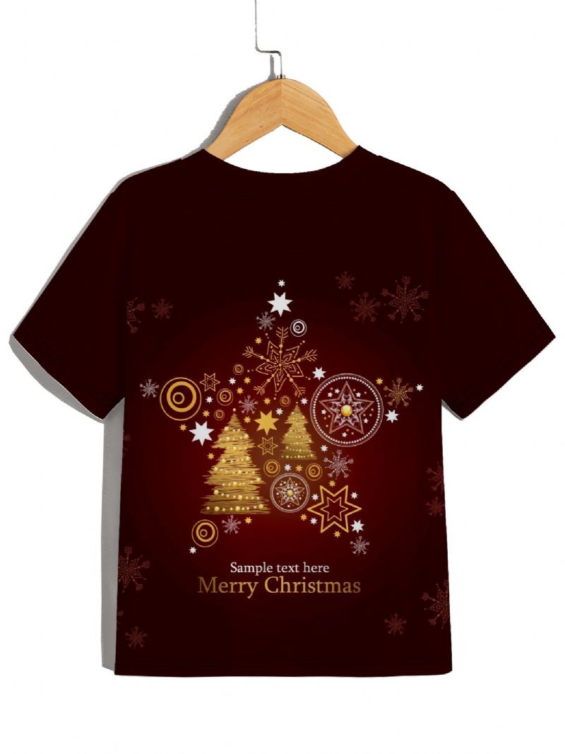 Ny Baby Gutter Crew Neck Christmas Printed T-shirt