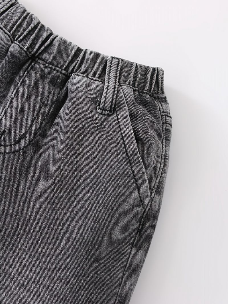 Avsmalnende Jeans For Gutter Med Elastisk Linning