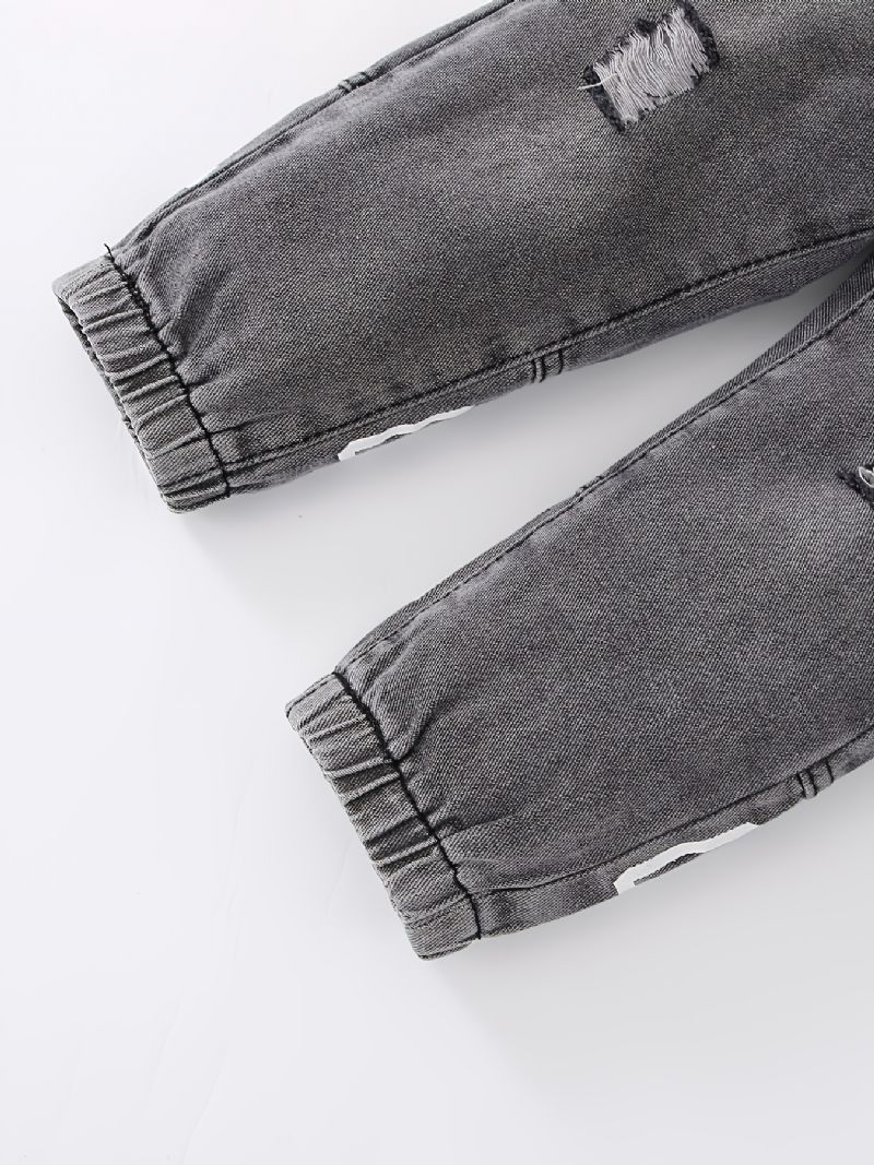 Avsmalnende Jeans For Gutter Med Elastisk Linning