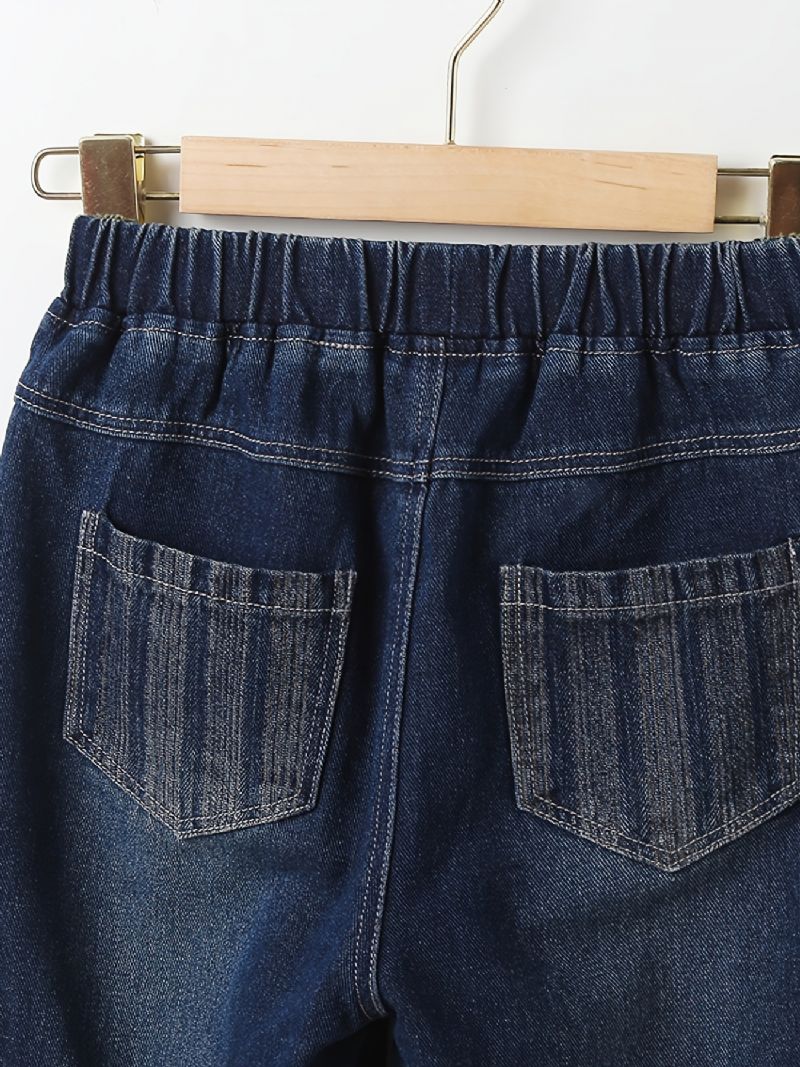 Avsmalnende Jeans For Gutter Med Elastisk Linning