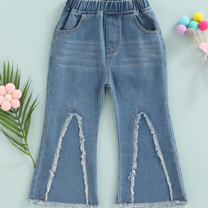 Baby Jenter Casual Mote Denim Jeans Flare Leg Bukser