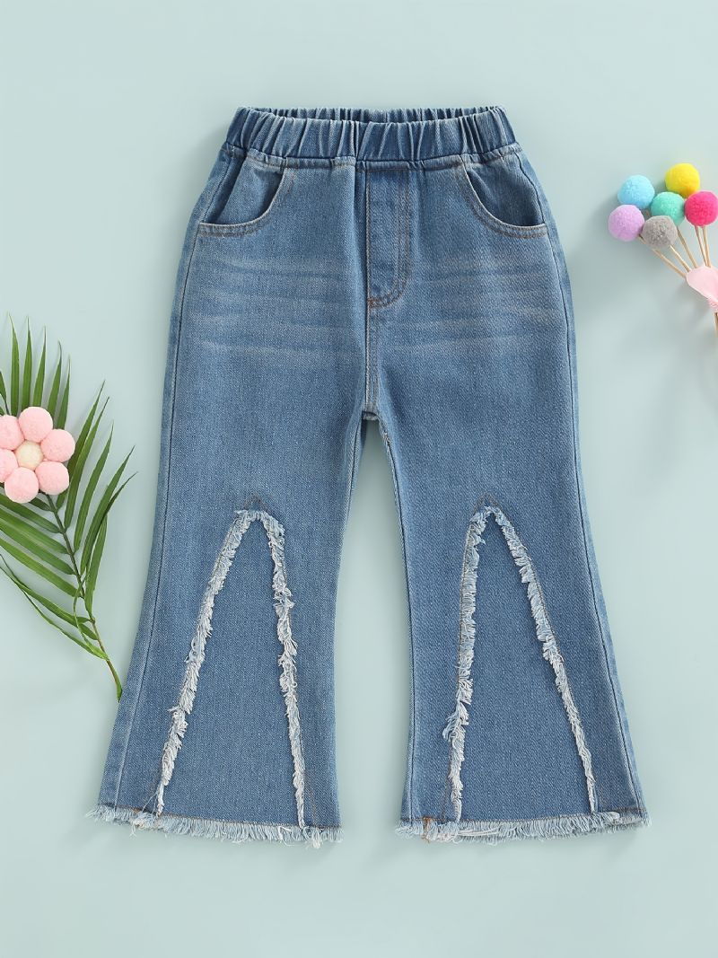 Baby Jenter Casual Mote Denim Jeans Flare Leg Bukser