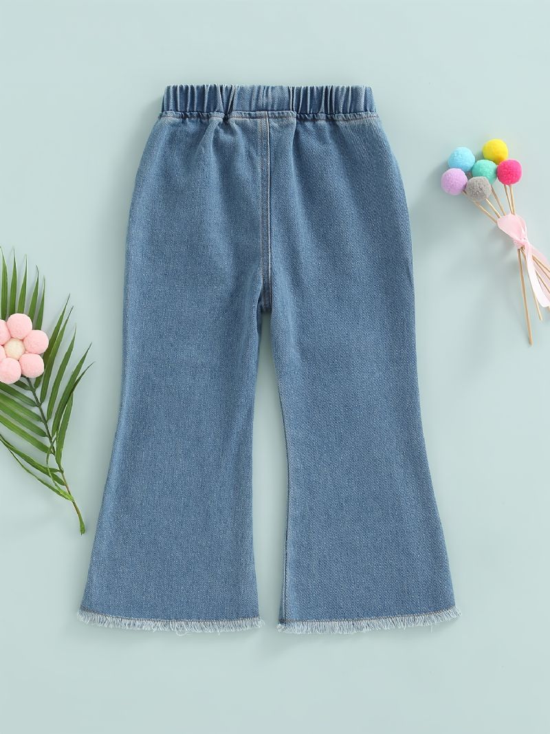 Baby Jenter Casual Mote Denim Jeans Flare Leg Bukser