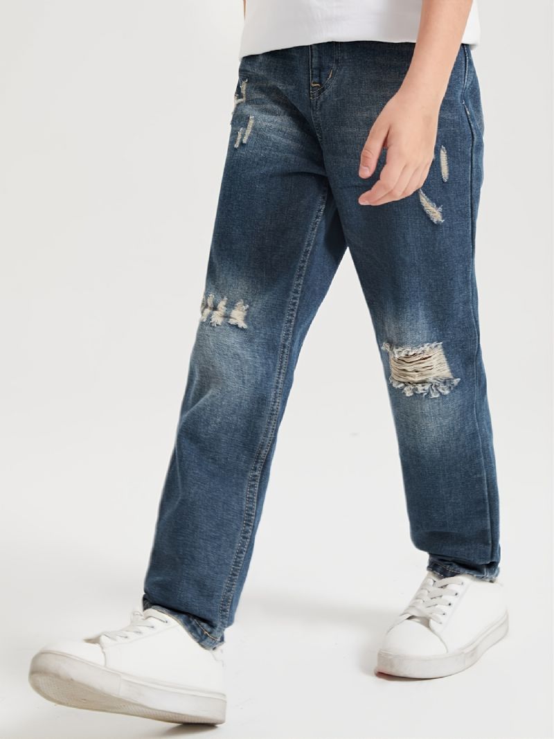 Barn Gutter Ripped Denim Casual Mote Jeans