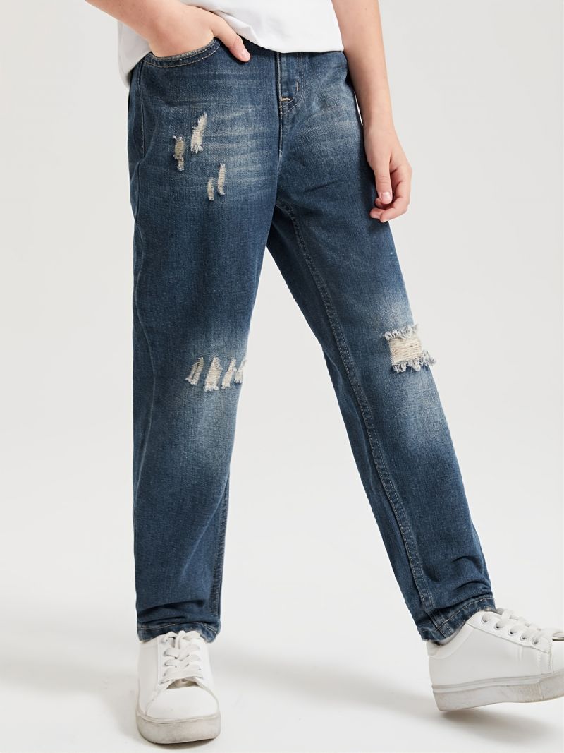 Barn Gutter Ripped Denim Casual Mote Jeans