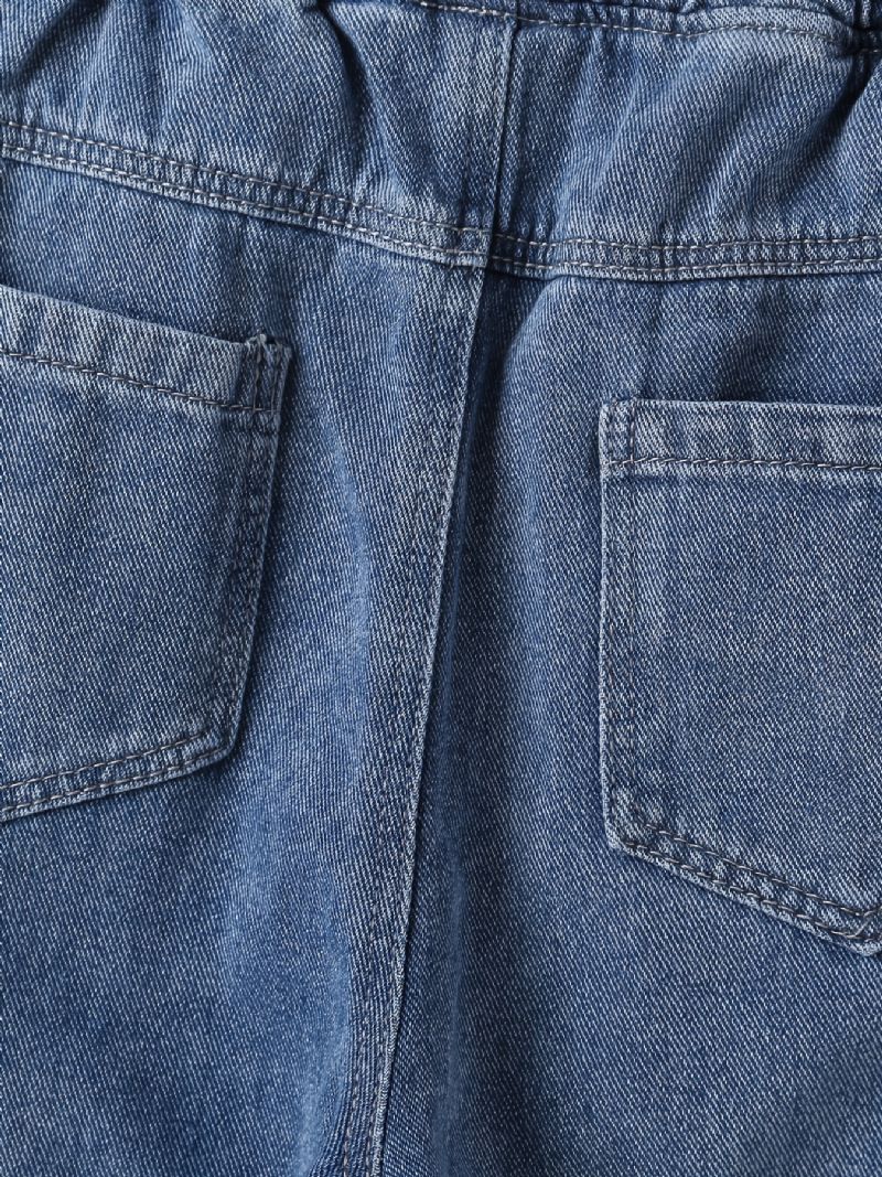 Barn Tenåringer Gutter Tapered Jeans Med Elastisk Linning