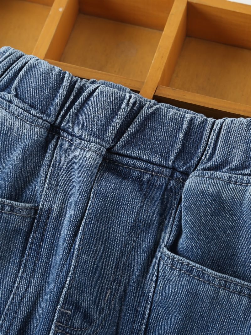 Barn Tenåringer Jenter Jeans Med Elastisk Linning Og Lommer