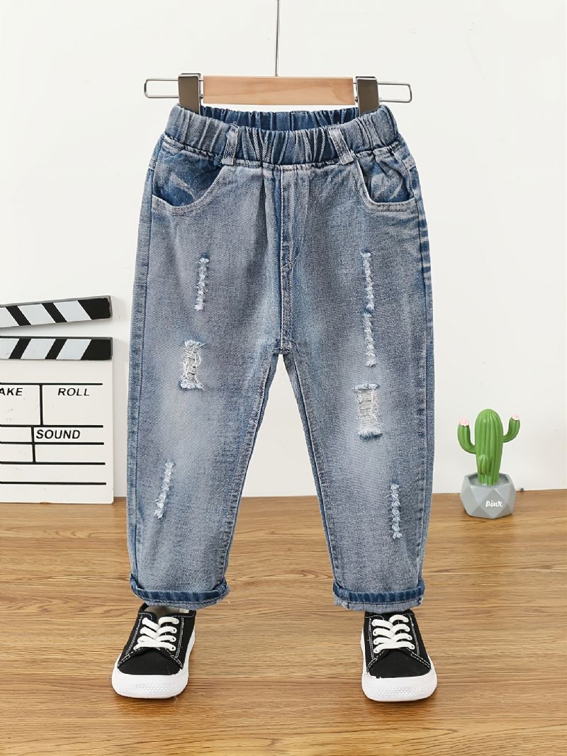 Barne Denim Casual Ripped Jeans Vår Høst