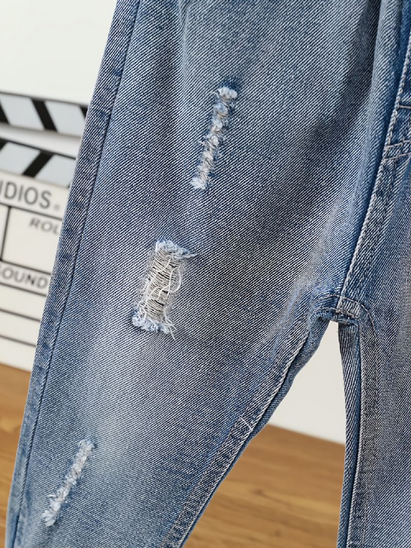 Barne Denim Casual Ripped Jeans Vår Høst