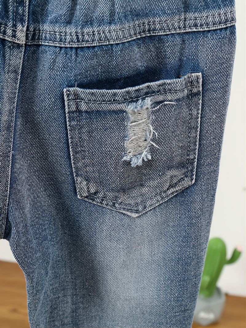 Barne Denim Casual Ripped Jeans Vår Høst