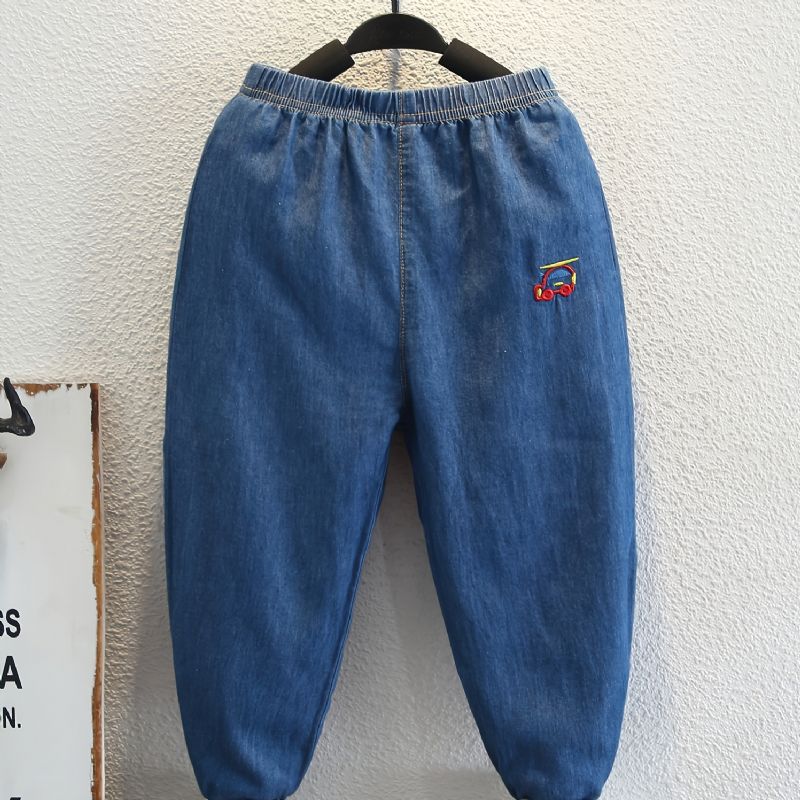 Barnebilbroderte Jeans