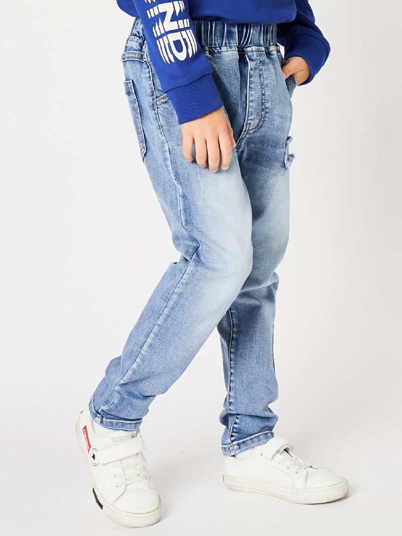 Guttebroderte Denimjeans Regular Fit Barneklær