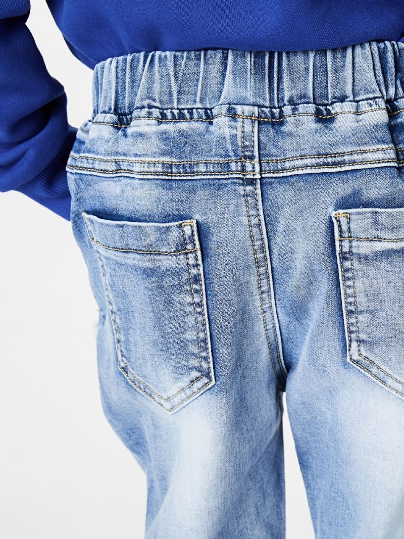 Guttebroderte Denimjeans Regular Fit Barneklær