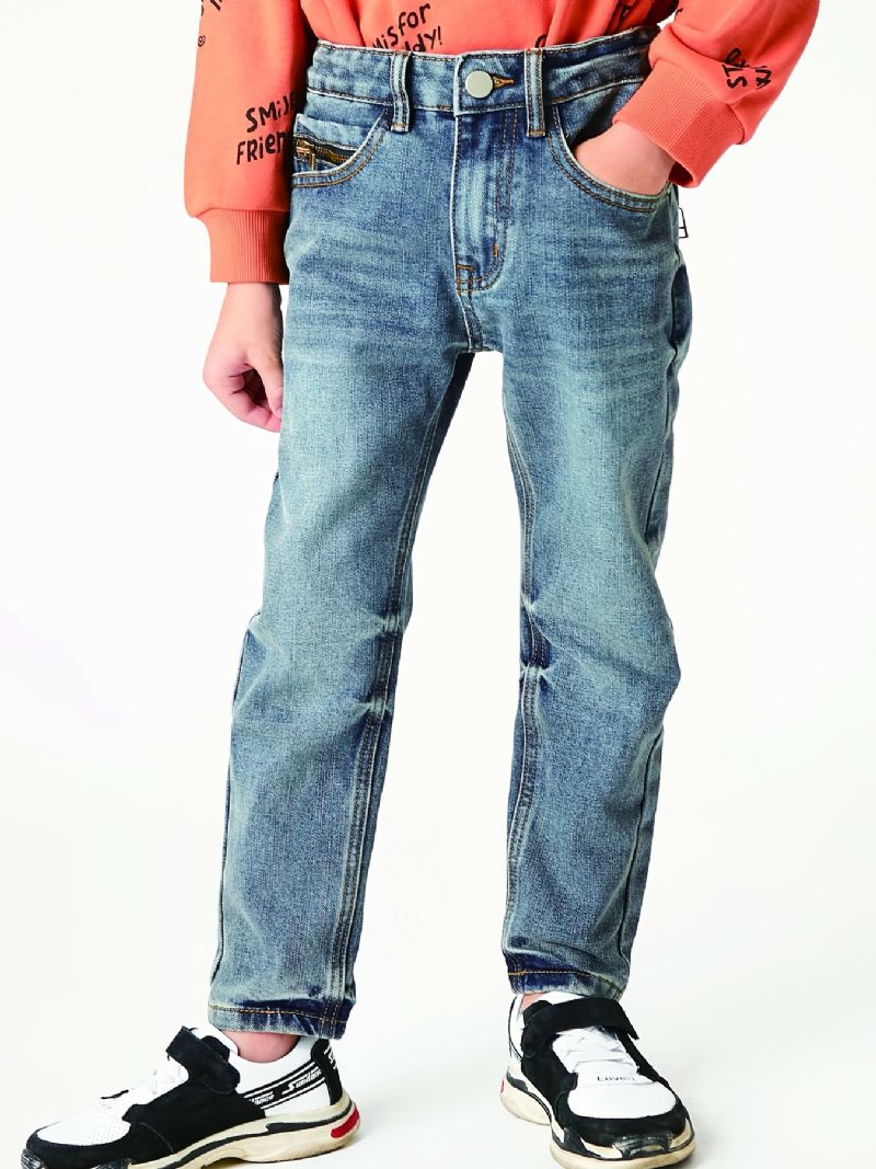 Guttens Faded Regular Fit Washed Denim Jeans Barneklær