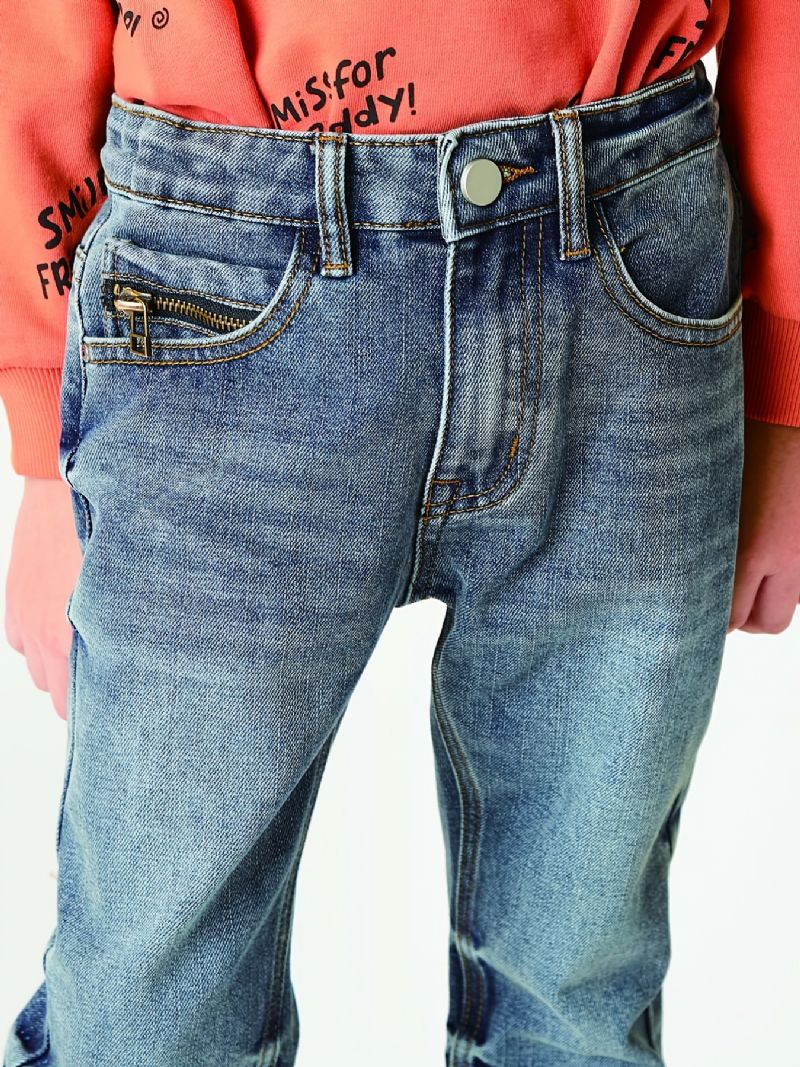 Guttens Faded Regular Fit Washed Denim Jeans Barneklær