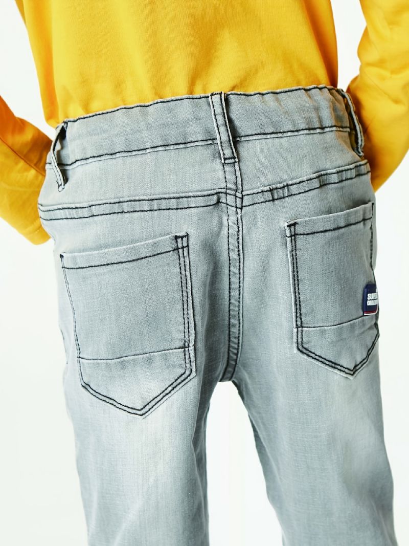 Gutter Casual Blå Grå Stilig Denim Jeans Barneklær