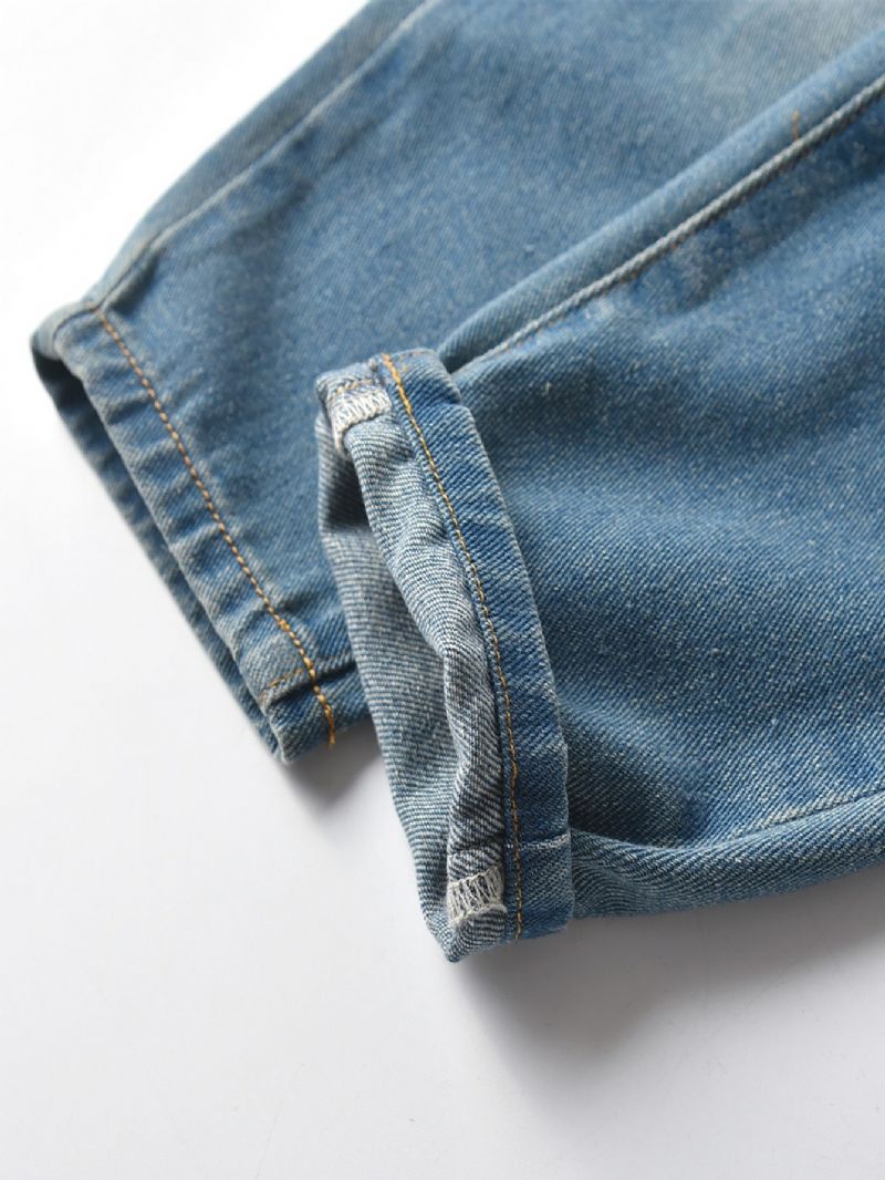 Høst Vinter Barnas Uformelle Mørkeblå Rippede Jeans