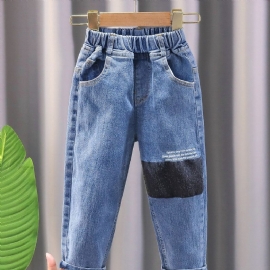 Høst Vinter Gutter 'casual Mote Colorblock Jeans