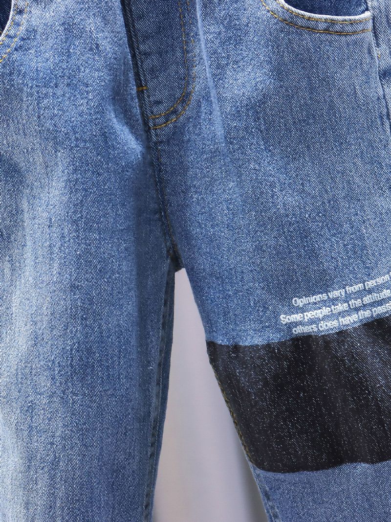 Høst Vinter Gutter 'casual Mote Colorblock Jeans