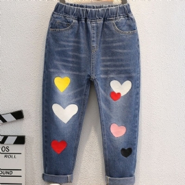 Jeans Med Hjertetrykk For Jenter