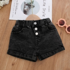 Jente Mote Solid Denim Shorts