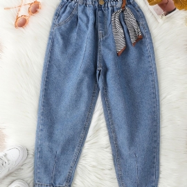 Jenter Casual Enkel Vintage Denim Jeans Med Lommer Til Vinteren