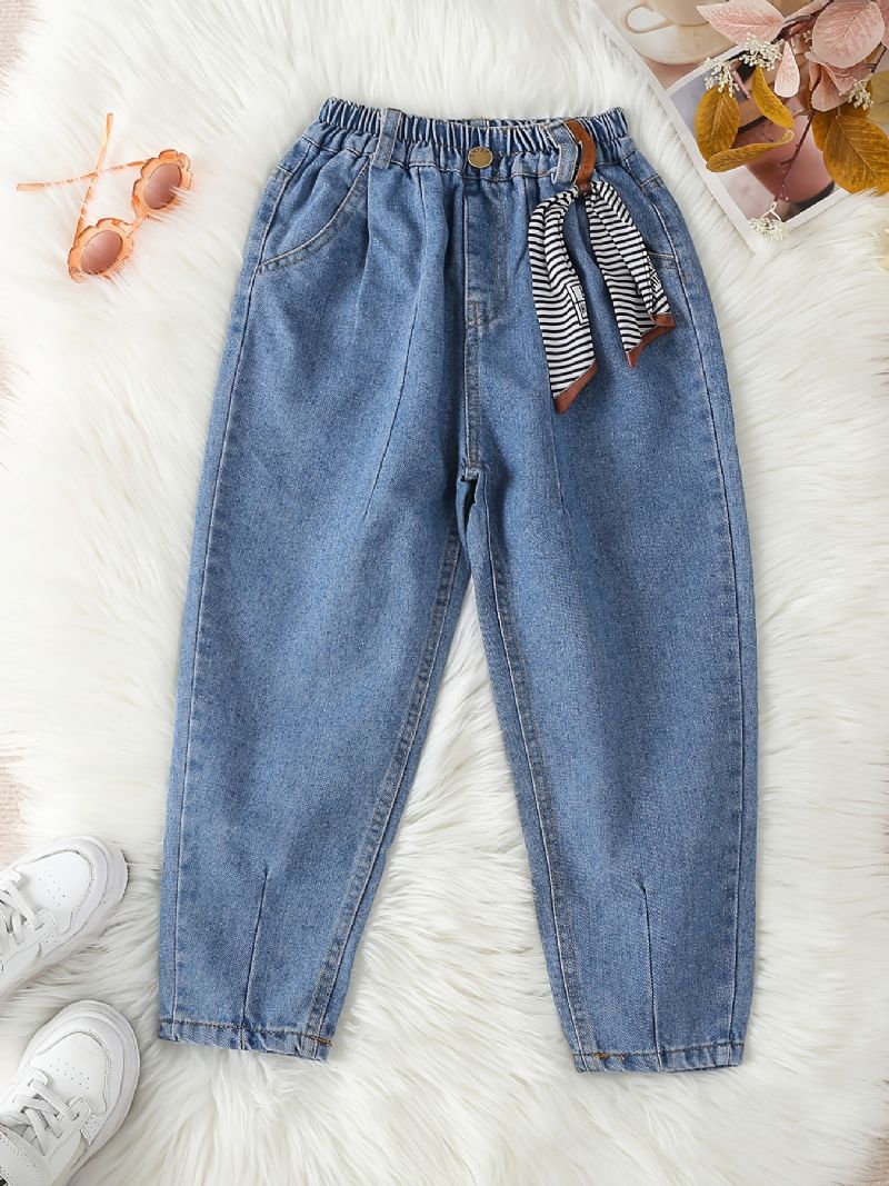 Jenter Casual Enkel Vintage Denim Jeans Med Lommer Til Vinteren