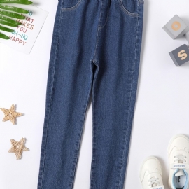 Jenter Casual Fasjonable Blå Denim Jeans