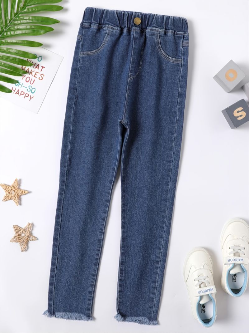 Jenter Casual Fasjonable Blå Denim Jeans