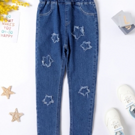 Jenter Casual Fasjonable Geometrisk Mønster Denim Jeans