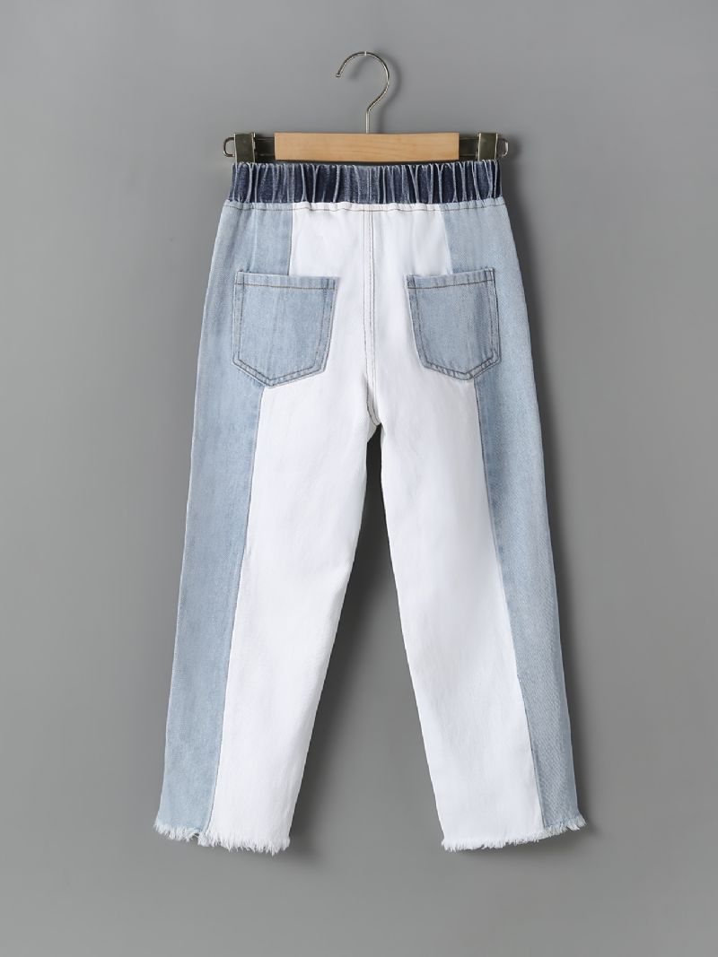 Jenter Casual Street Style Bomullssøm Jeans For Vinteren