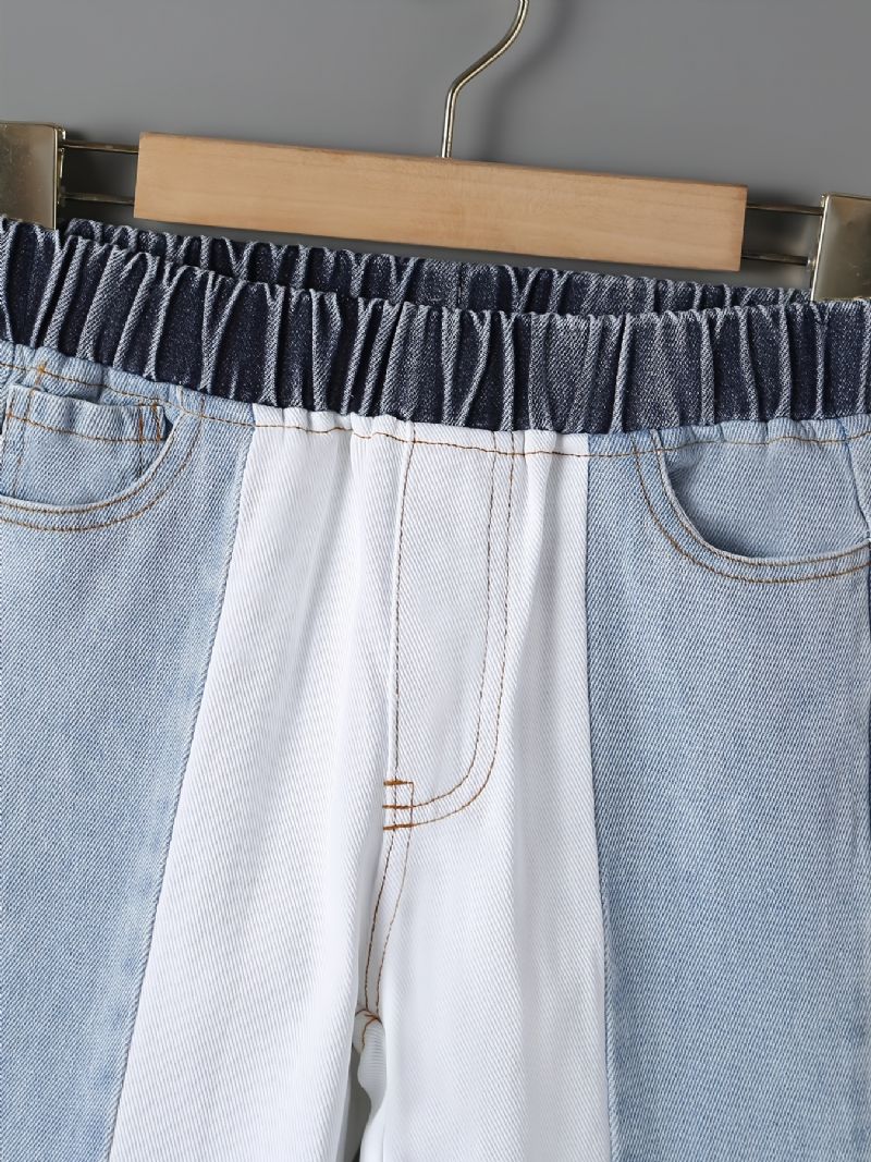 Jenter Casual Street Style Bomullssøm Jeans For Vinteren