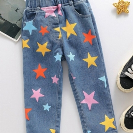 Jenter Colorful Stars Print Jeans