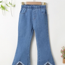 Jenter Flared Jeans Comfort Denim Bukser Med Elastisk Linning