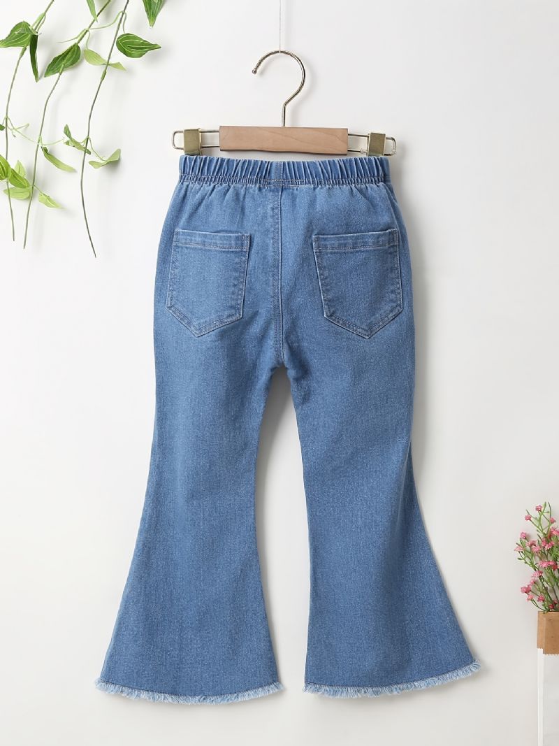 Jenter Flared Jeans Comfort Denim Bukser Med Elastisk Linning