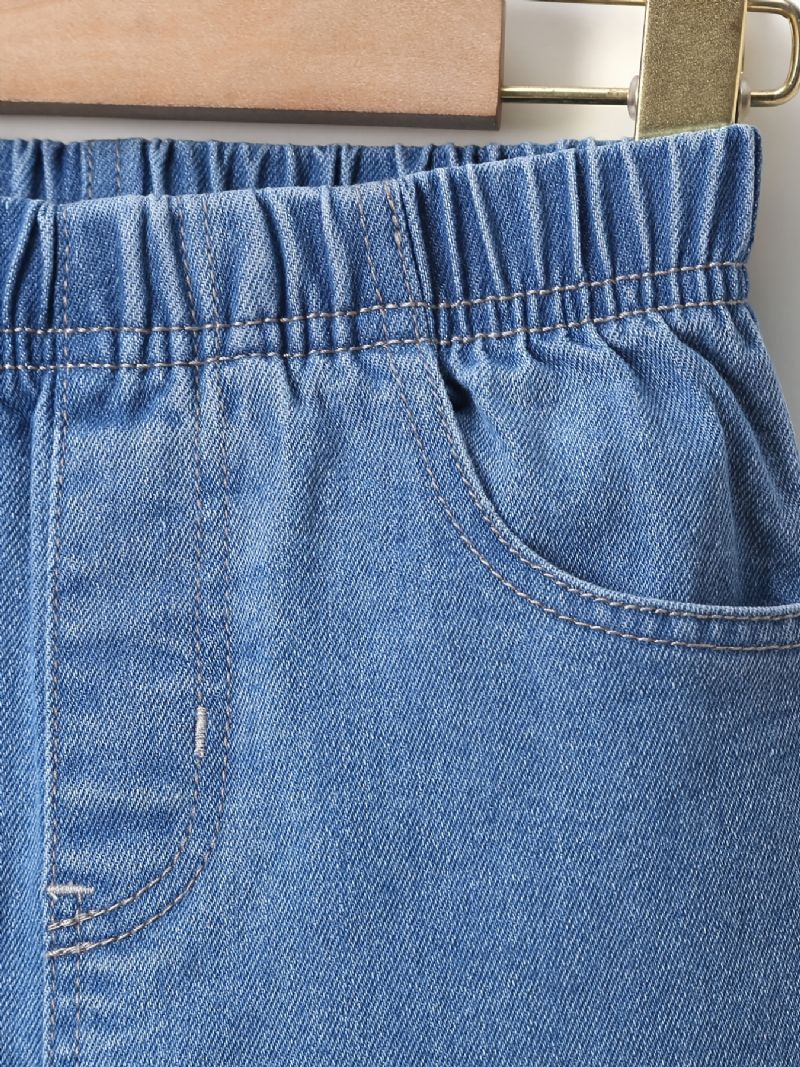 Jenter Flared Jeans Comfort Denim Bukser Med Elastisk Linning