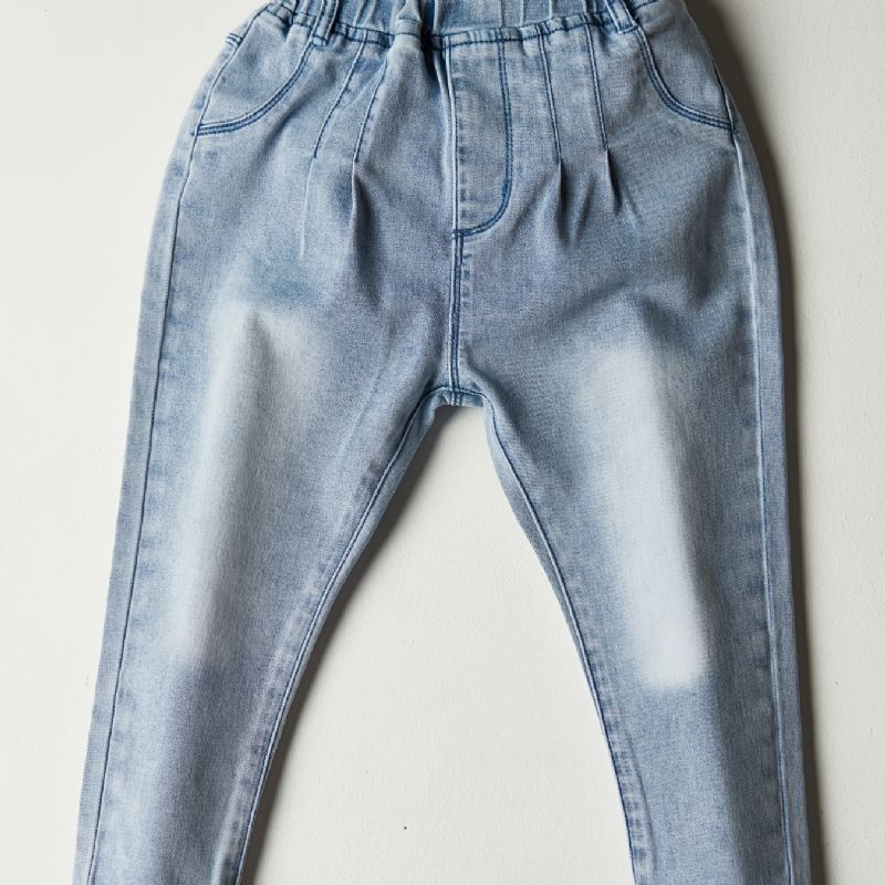 Jenter Light Blue Faded Elastisk Midje Lett Stretch Denim Jean Barneklær