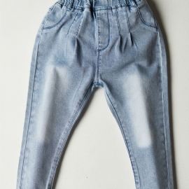 Jenter Light Blue Faded Elastisk Midje Lett Stretch Denim Jean Barneklær