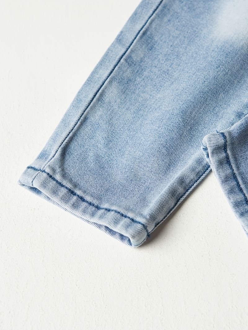 Jenter Light Blue Faded Elastisk Midje Lett Stretch Denim Jean Barneklær