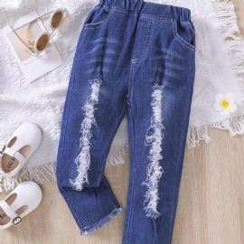 Jenter Mote Ripped Denim Bukser