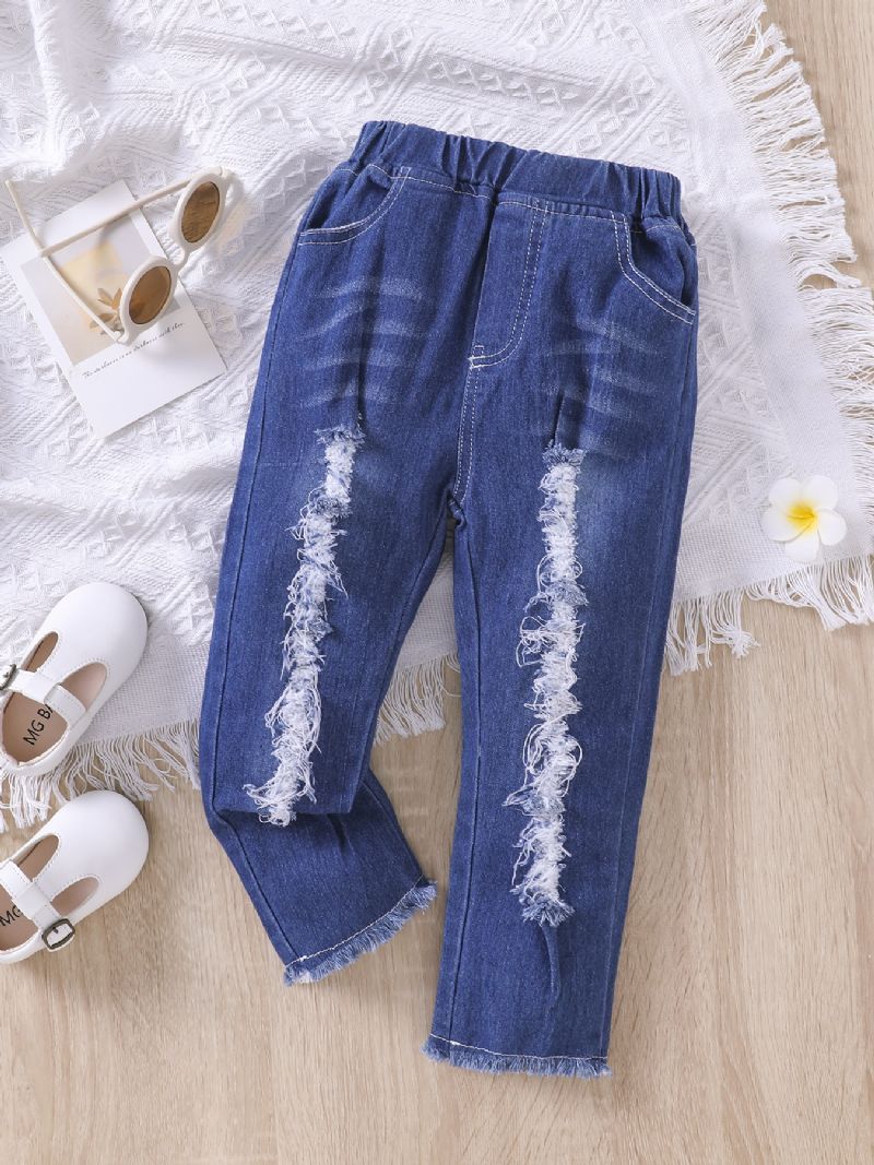 Jenter Mote Ripped Denim Bukser