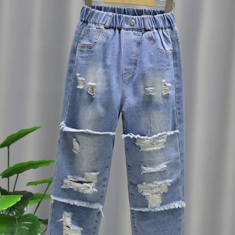 Jenter Ripped Jean Distressed Denimbukser