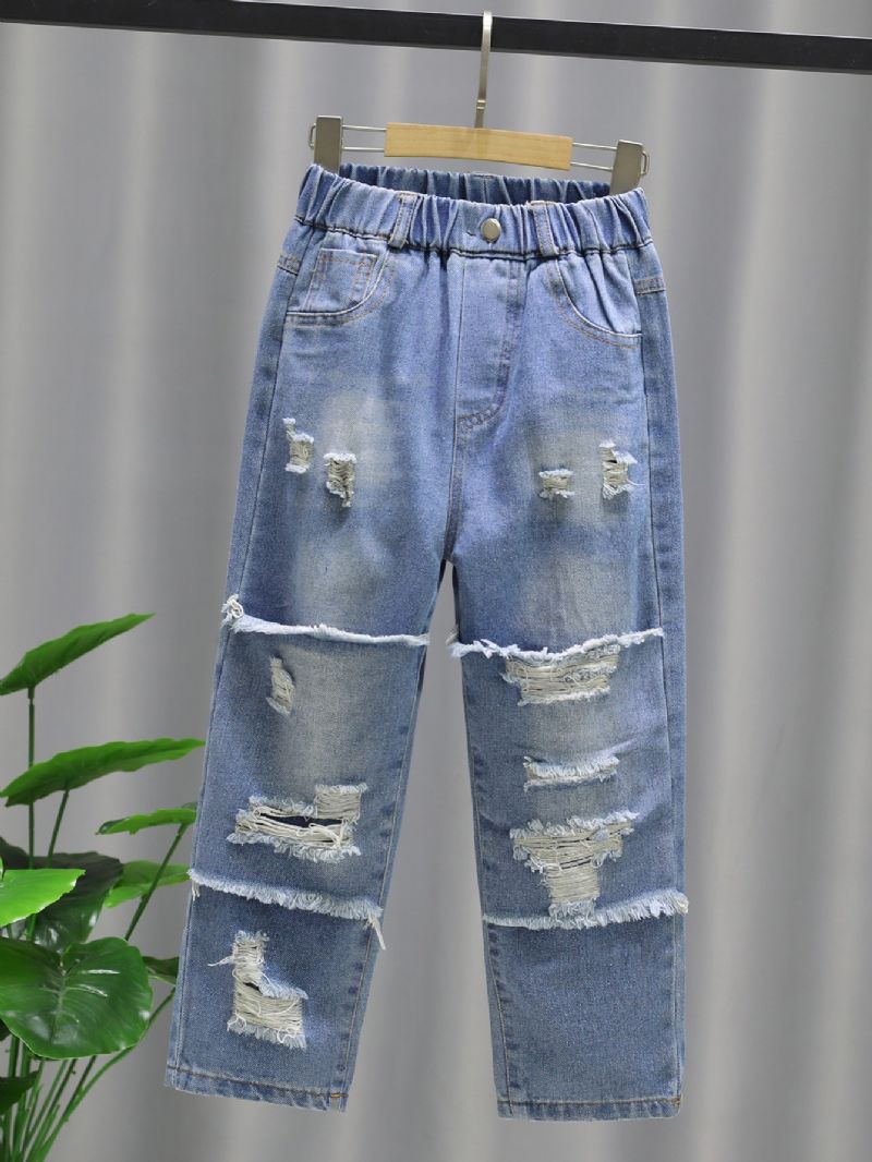 Jenter Ripped Jean Distressed Denimbukser