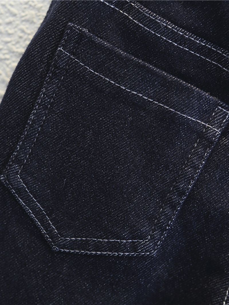 Mørkeblå Jeans Med Elastikk For Gutter