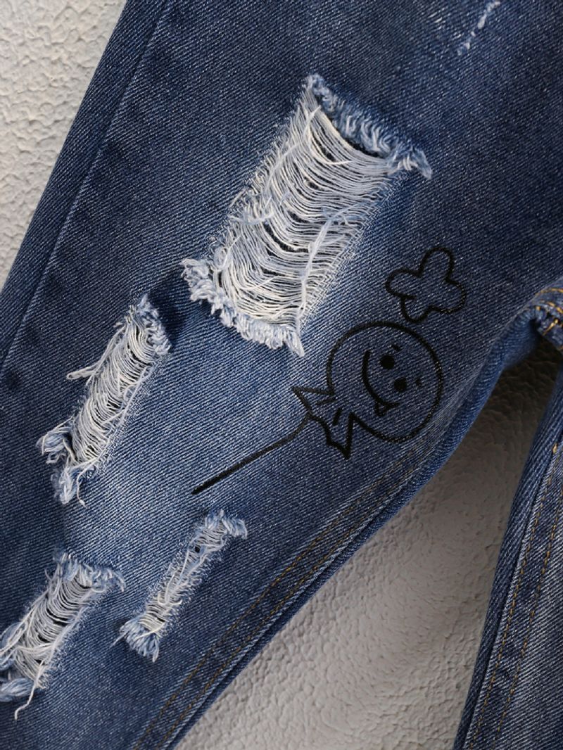 Småbarn Jenter Ripped Print Jeans