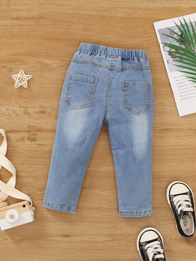 Småbarn Jenter Søte Dyr Brodert Denim Jeans