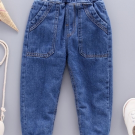 Solid Denimbukser For Gutter